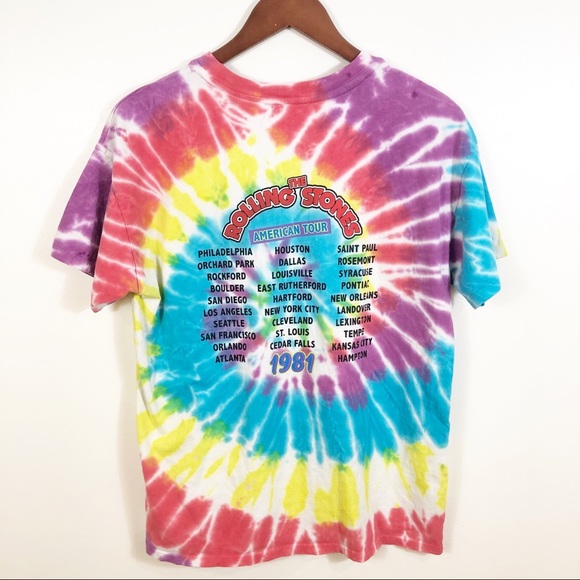 ROLLING STONES Tie Dye Graphic Band Concert Tee Small - Picture 4 of 6